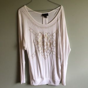 Gold bling long sleeve tee